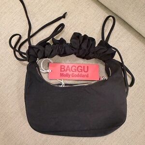 MOLLY GODDARD Black Drawstring Shoulder Bag